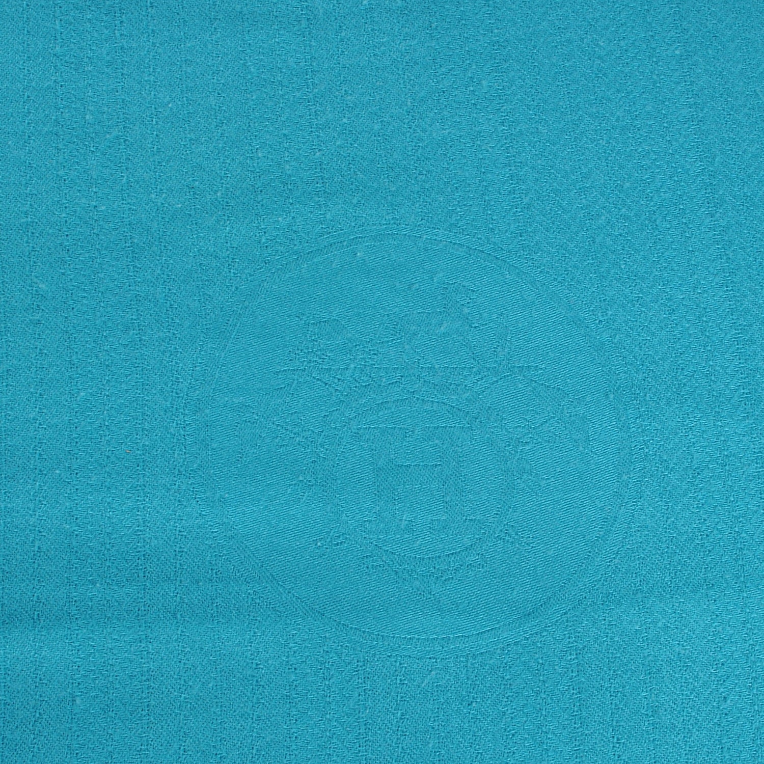 Hermes Solid Cashmere Logo Stole Scarf Turquoise 1 of 6