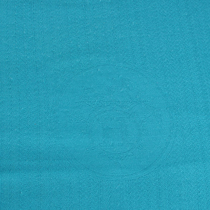 Hermes Solid Cashmere Logo Stole Scarf Turquoise 1 of 6
