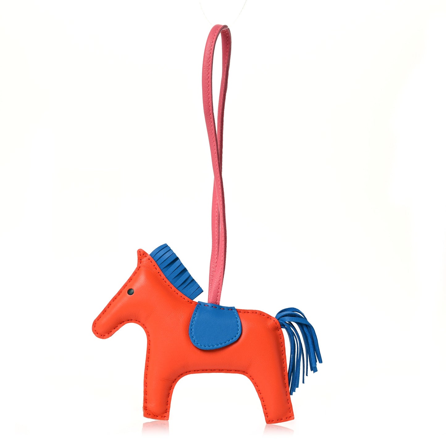 Milo Lambskin Grigri Rodeo Horse Bag Charm GM Orange Poppy Bleu Zanzibar Rose Azalee