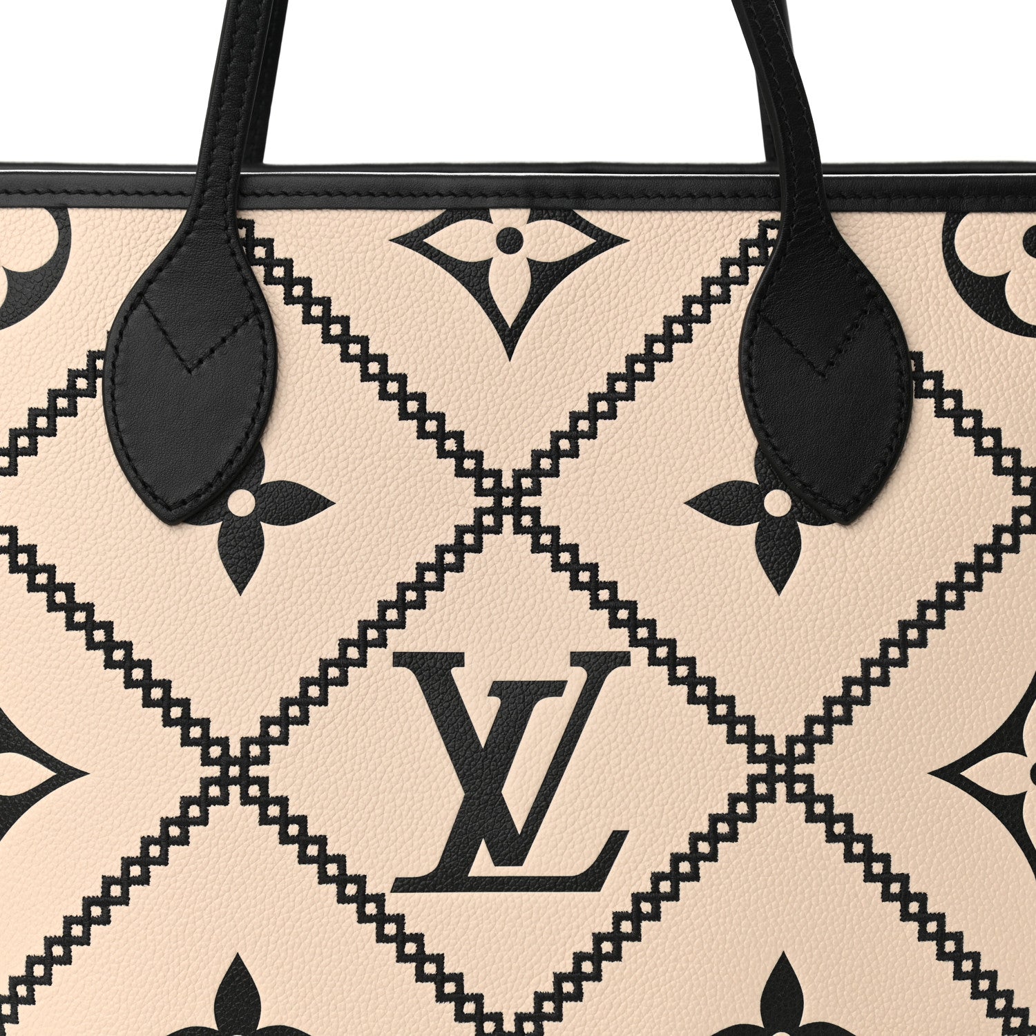Louis Vuitton Empreinte Monogram Giant Broderies Neverfull MM Cream Black 6 of 9