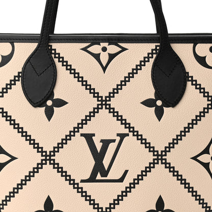 Louis Vuitton Empreinte Monogram Giant Broderies Neverfull MM Cream Black 6 of 9