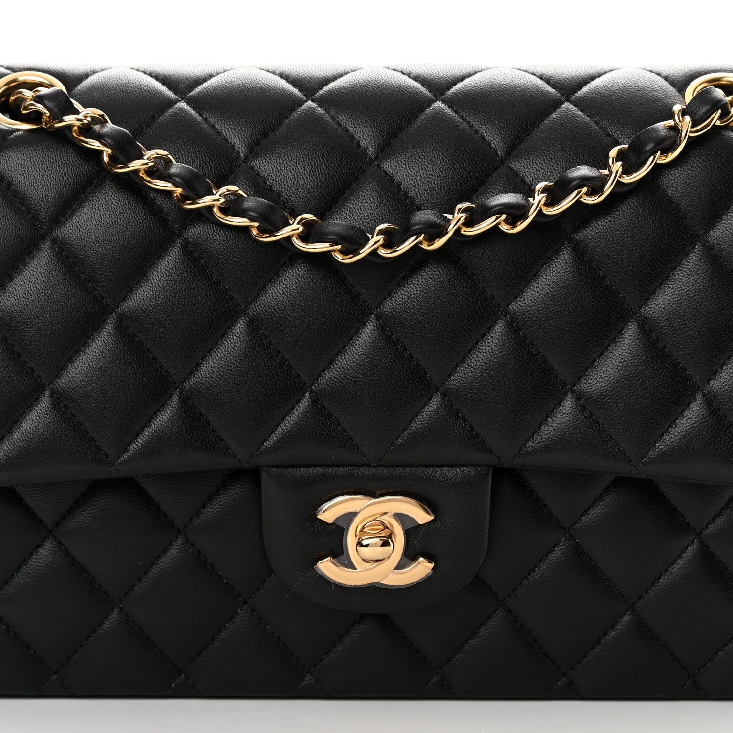 Chanel Lambskin Quilted Medium Double Flap Black 8 of 14