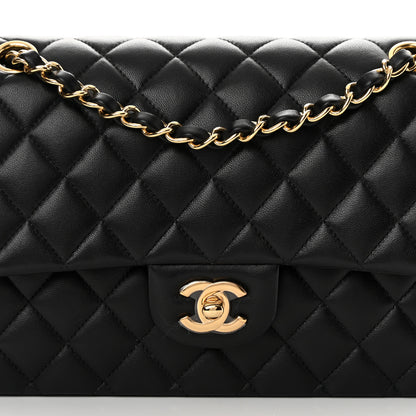 Chanel Lambskin Quilted Medium Double Flap Black 8 of 14