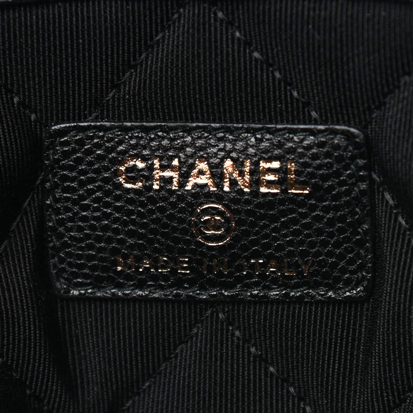 Caviar Quilted Large Golden Class Pouch Black