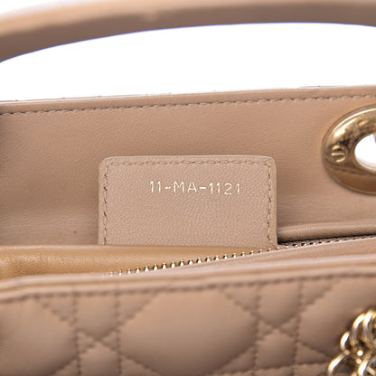 Christian Dior Lambskin Cannage Medium Lady Dior Beige 7 of 12