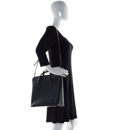 Gucci Guccissima Linea A Foldover Tote Black 2 of 10