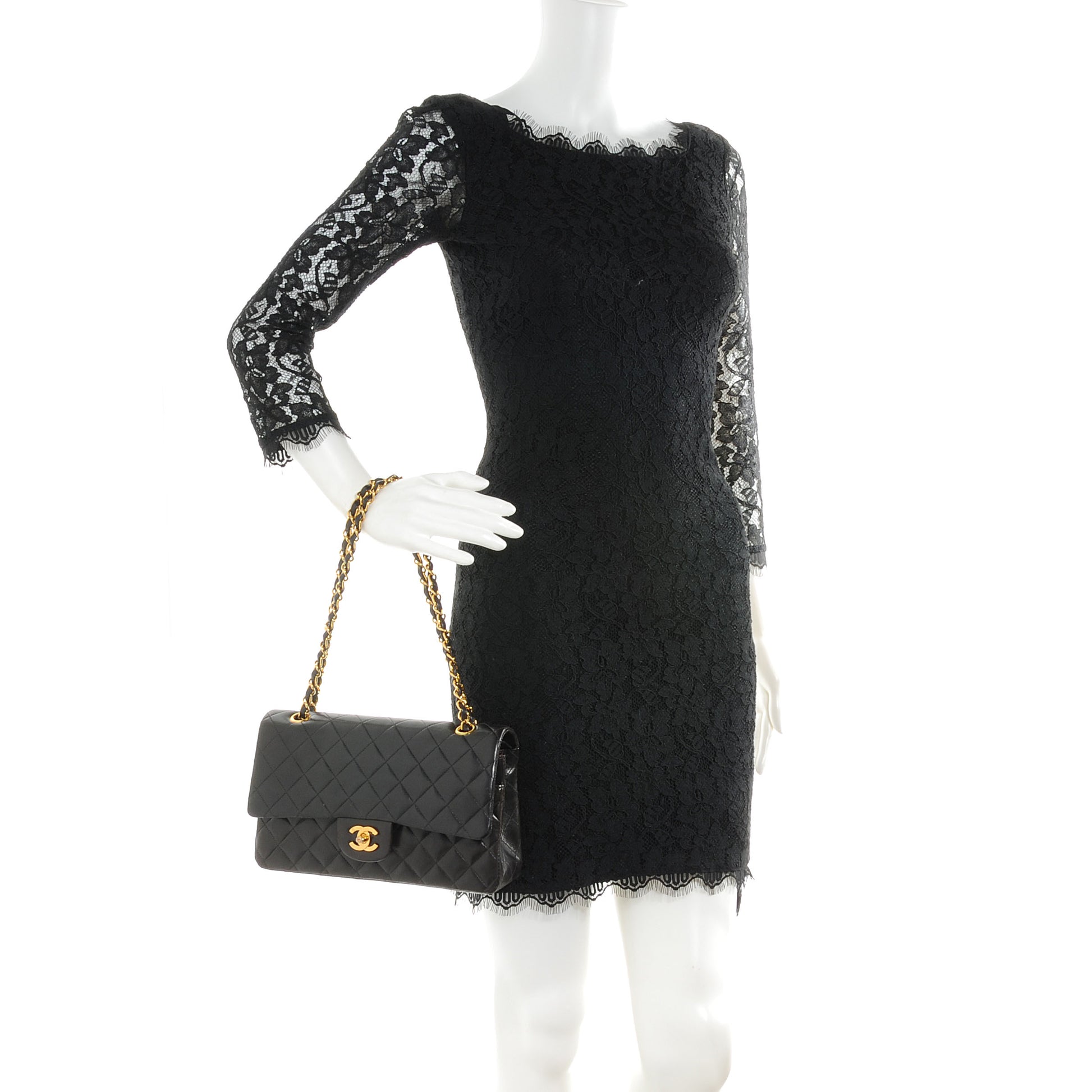 Chanel Lambskin Medium Double Flap Black 2 of 7