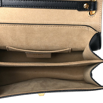 Fendi Vitello Liberty FF 1974 Embossed Small Kan I Shoulder Bag Black 4 of 7