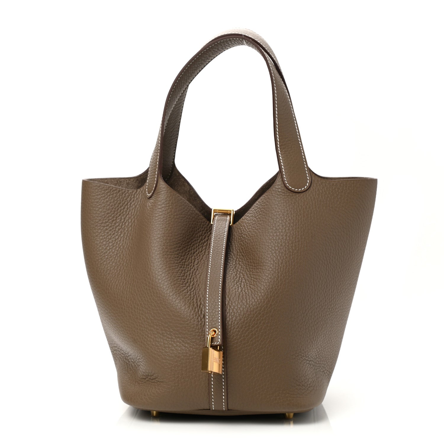Hermes Taurillon Clemence Picotin Lock 22 MM Etoupe 1 of 11
