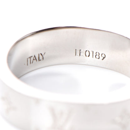 Louis Vuitton Brass Monogram Engraved Nanogram Ring M Palladium 3 of 4