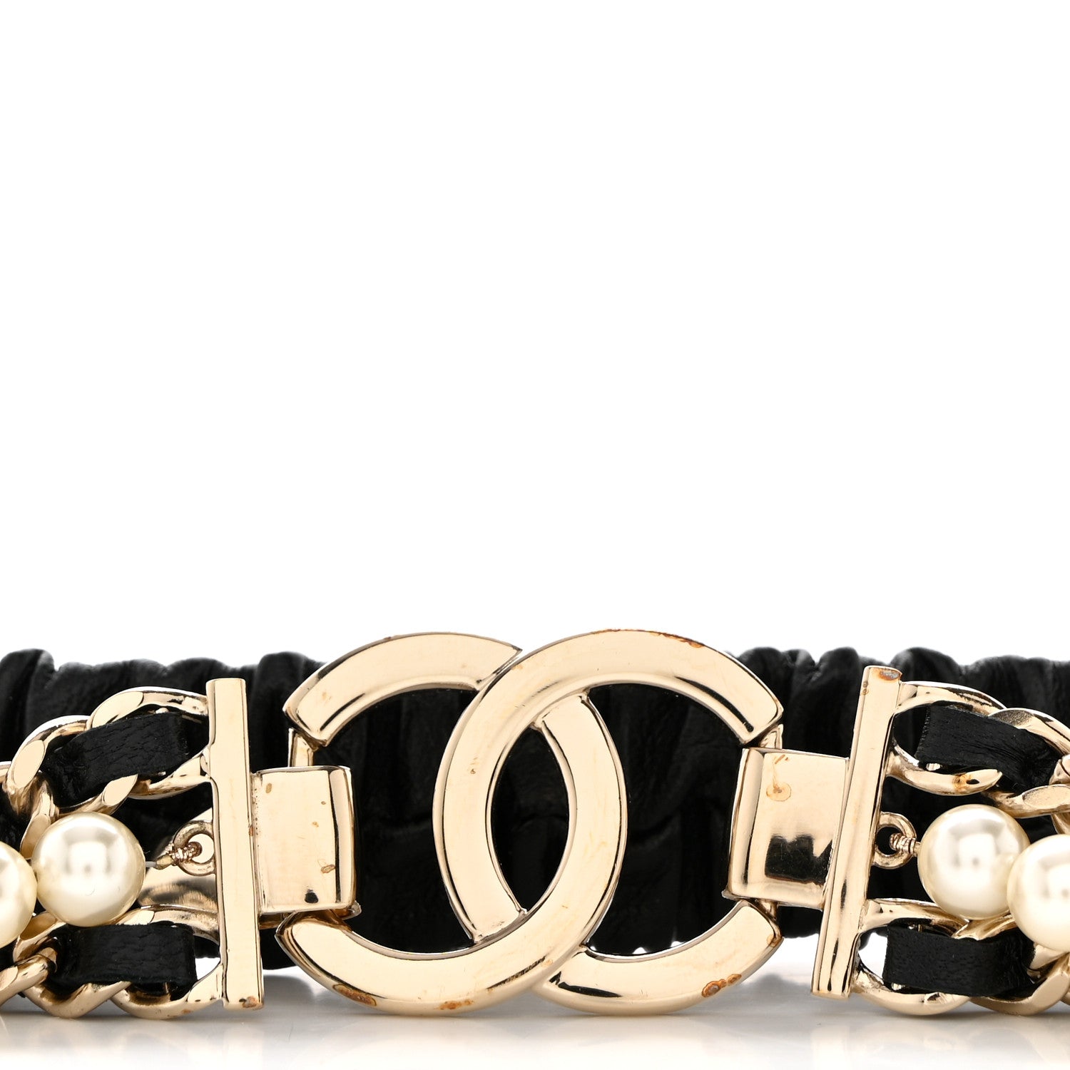 Chanel Lambskin CC Pearl Chain Belt 85 34 Black 4 of 4