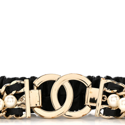 Chanel Lambskin CC Pearl Chain Belt 85 34 Black 4 of 4
