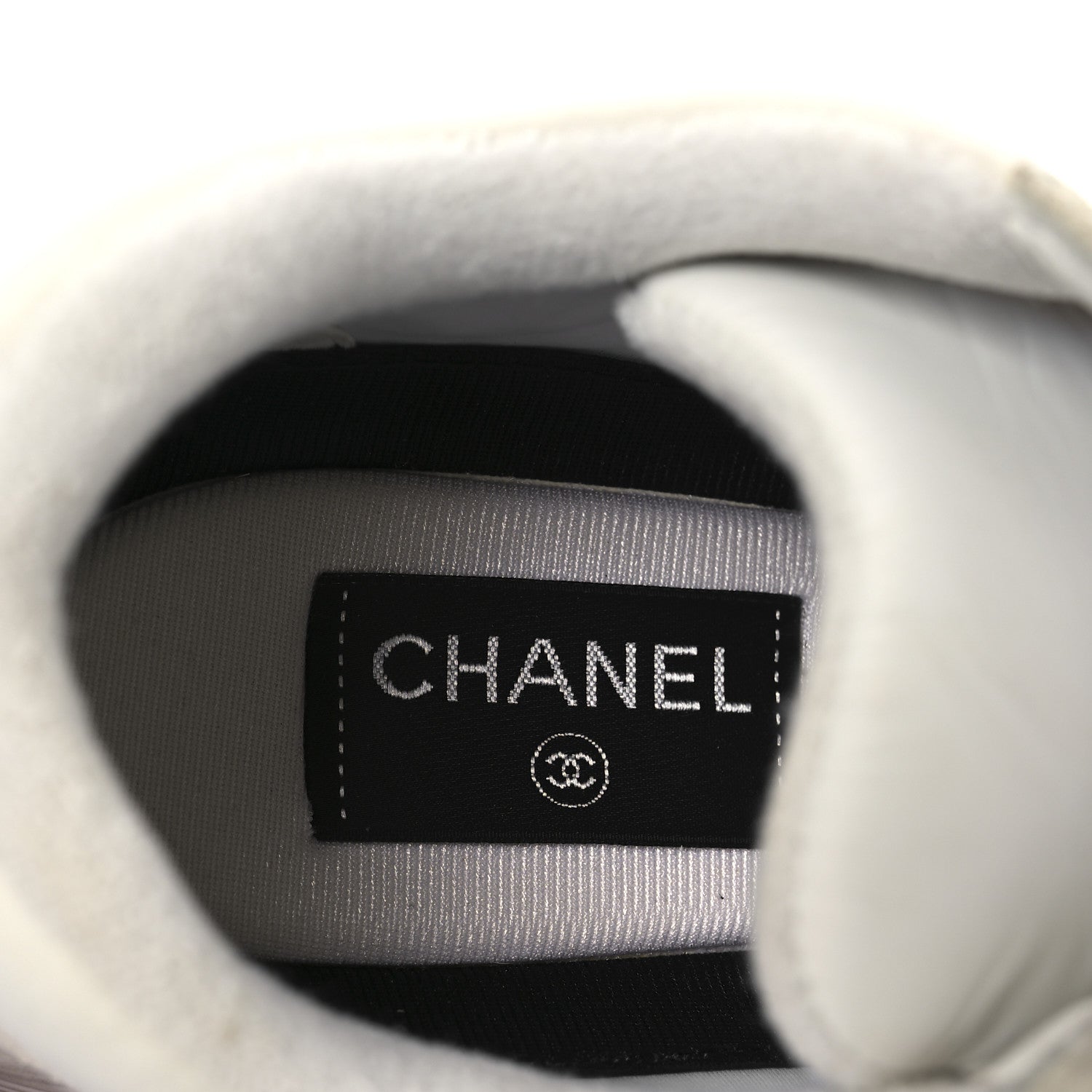 Chanel Suede Calfskin Fabric CC Sneakers 39 White 9 of 14