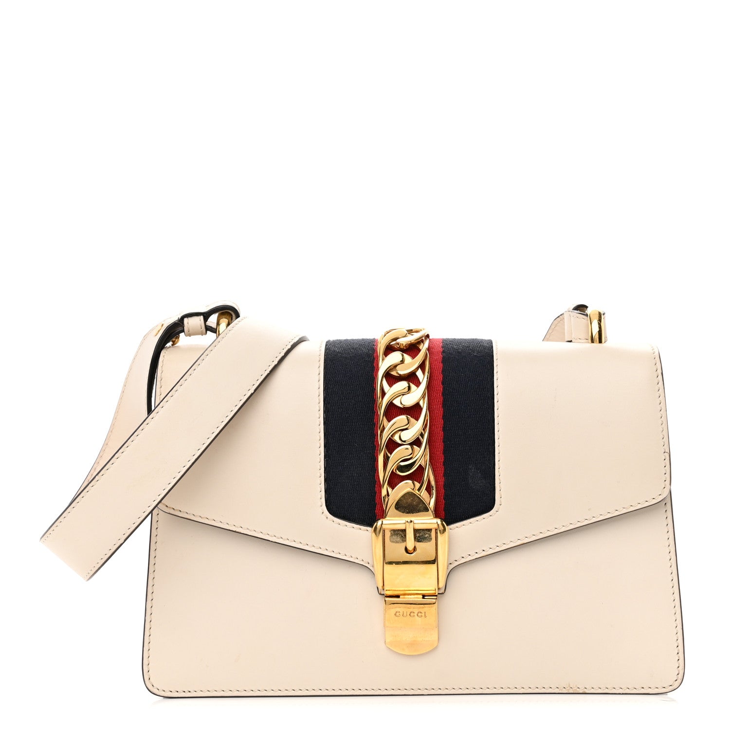 Gucci Calfskin Small Sylvie Shoulder Bag Off White 1 of 24