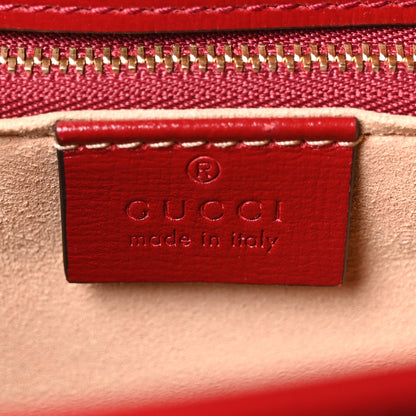 Gucci GG Supreme Monogram Azalea Calfskin Horsebit 1955 Shoulder Bag Beige Ebony New Cherry Red 6 of 10