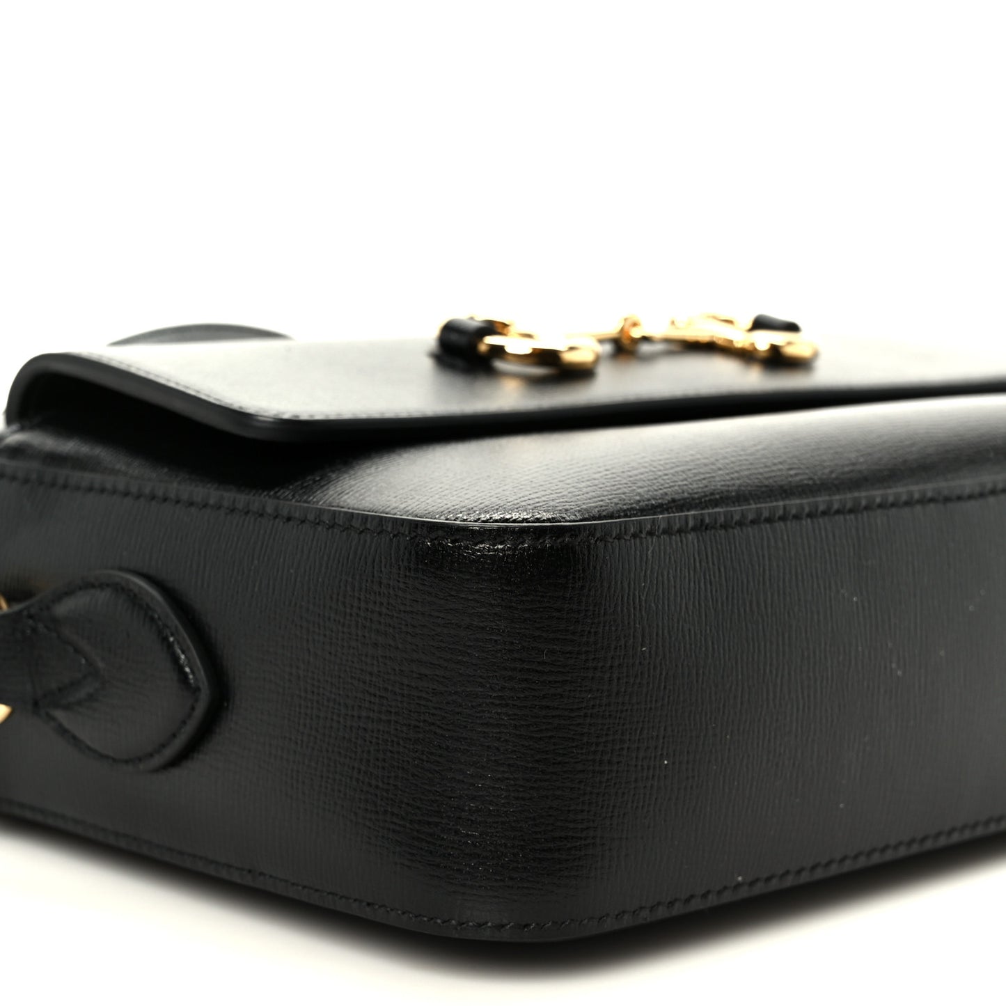Textured Calfskin Small Horsebit 1955 Shoulder Bag Black