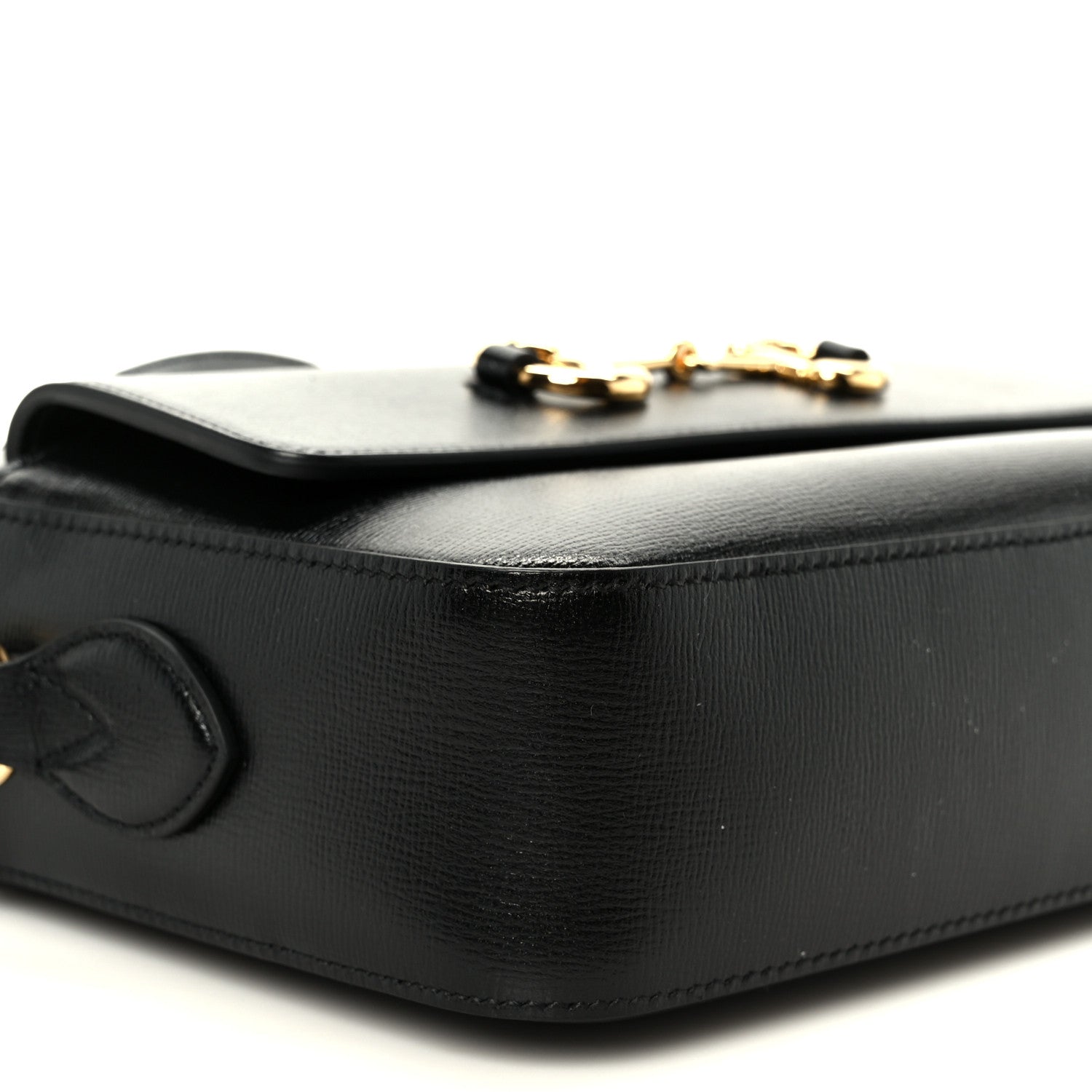 Gucci Textured Calfskin Small Horsebit 1955 Shoulder Bag Black 10 of 13