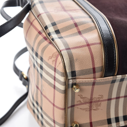 Burberry Suede Haymarket Check Colorblock Small Canterbury Tote Dark Brown 11 of 14