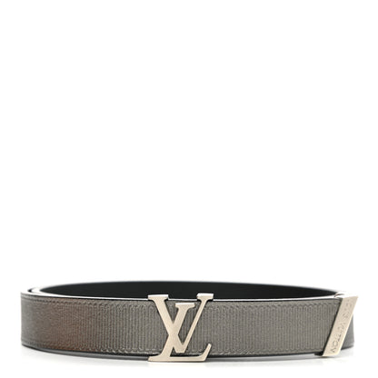 Louis Vuitton Calfskin Embossed 20MM LV Initiales Belt 75 30 Silver 1 of 8