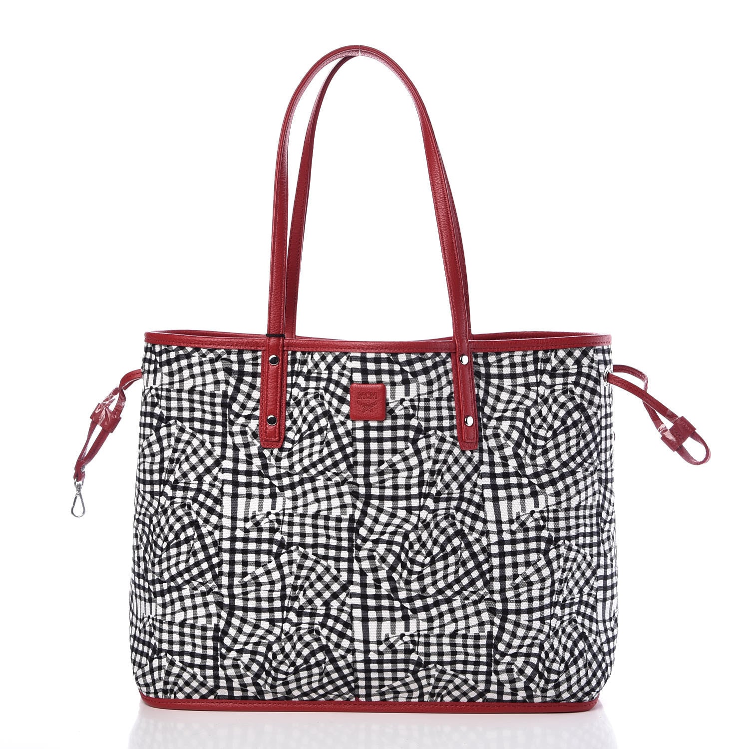 MCM Visetos Medium Liz Reversible Shopper Tote Ruby Red 5 of 11