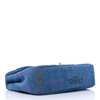 Chanel Denim Quilted Denim Large Mood Flap Blue Multicolor 4 of 9