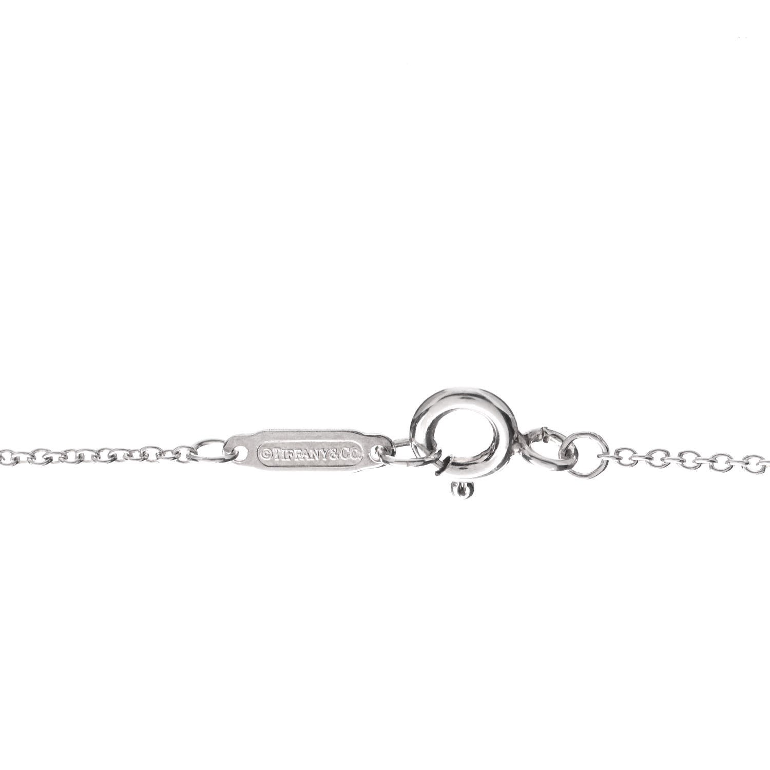 Tiffany Sterling Silver Enamel Beaded Heart Key Pendant Necklace Blue 4 of 4