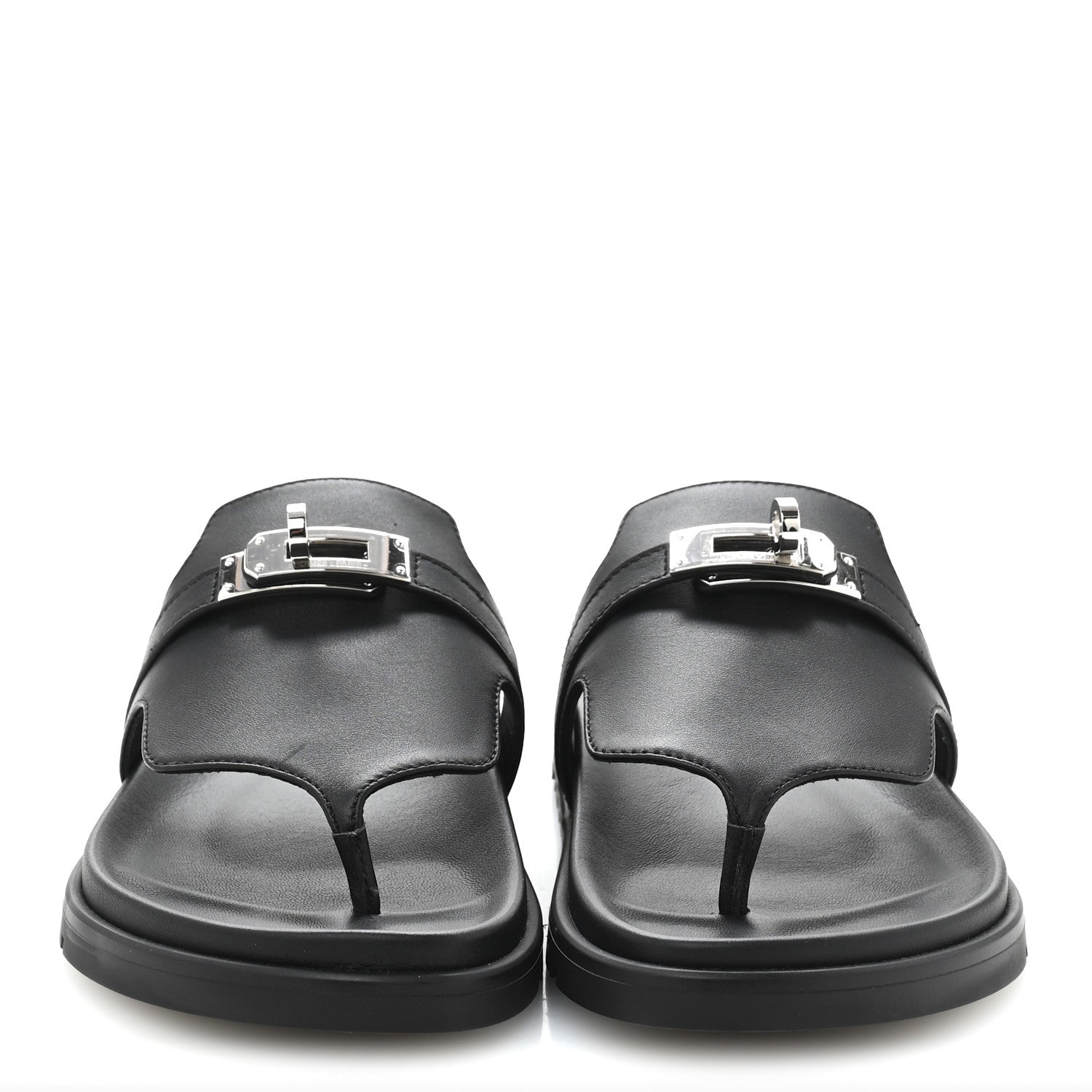 Hermes Calfskin Womens Empire Sandals 35 Black 3 of 10