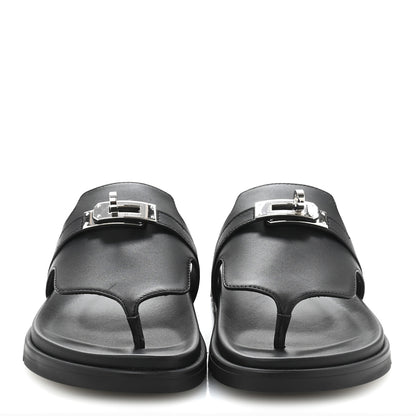 Hermes Calfskin Womens Empire Sandals 35 Black 3 of 10