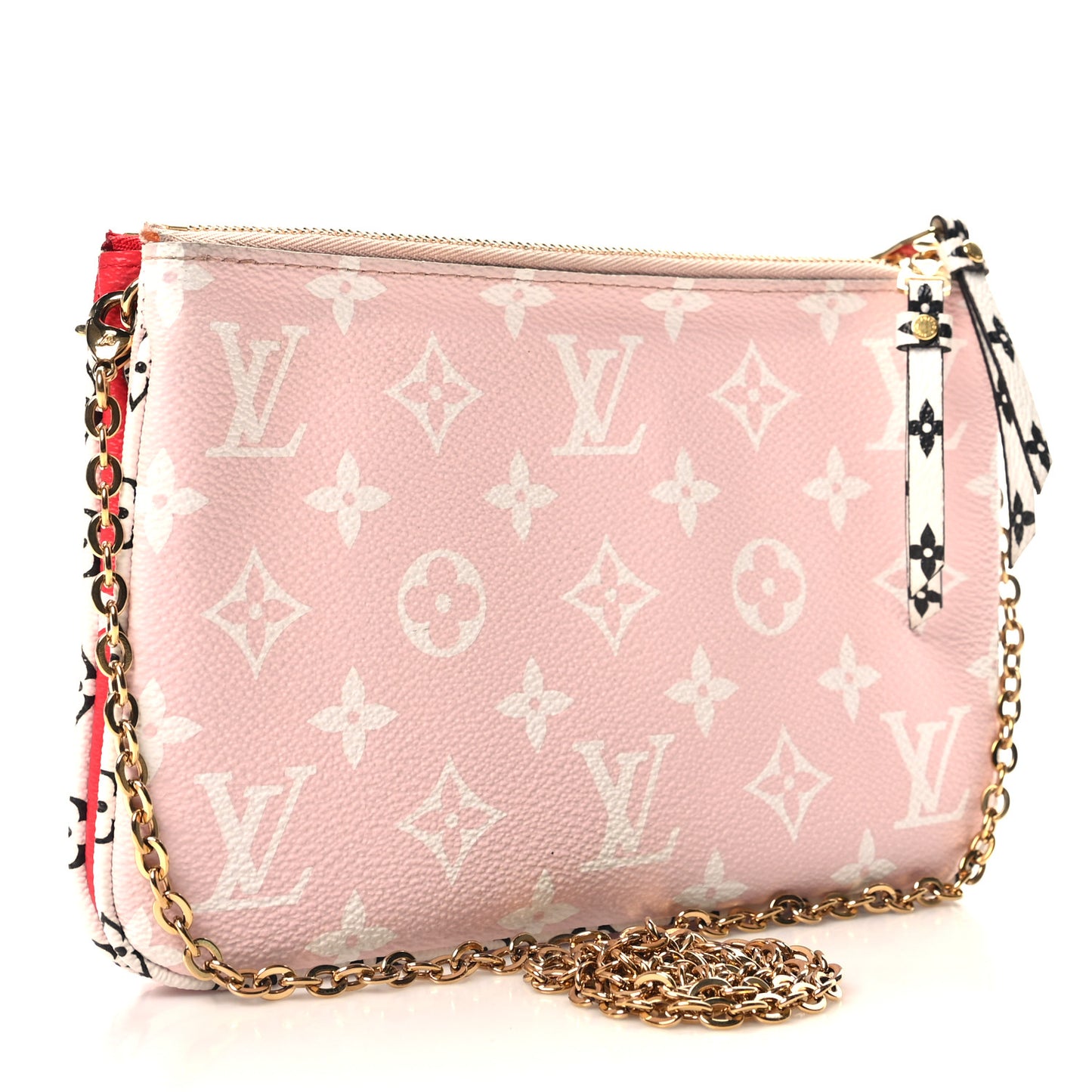 Monogram Giant Double Zip Pochette Rouge