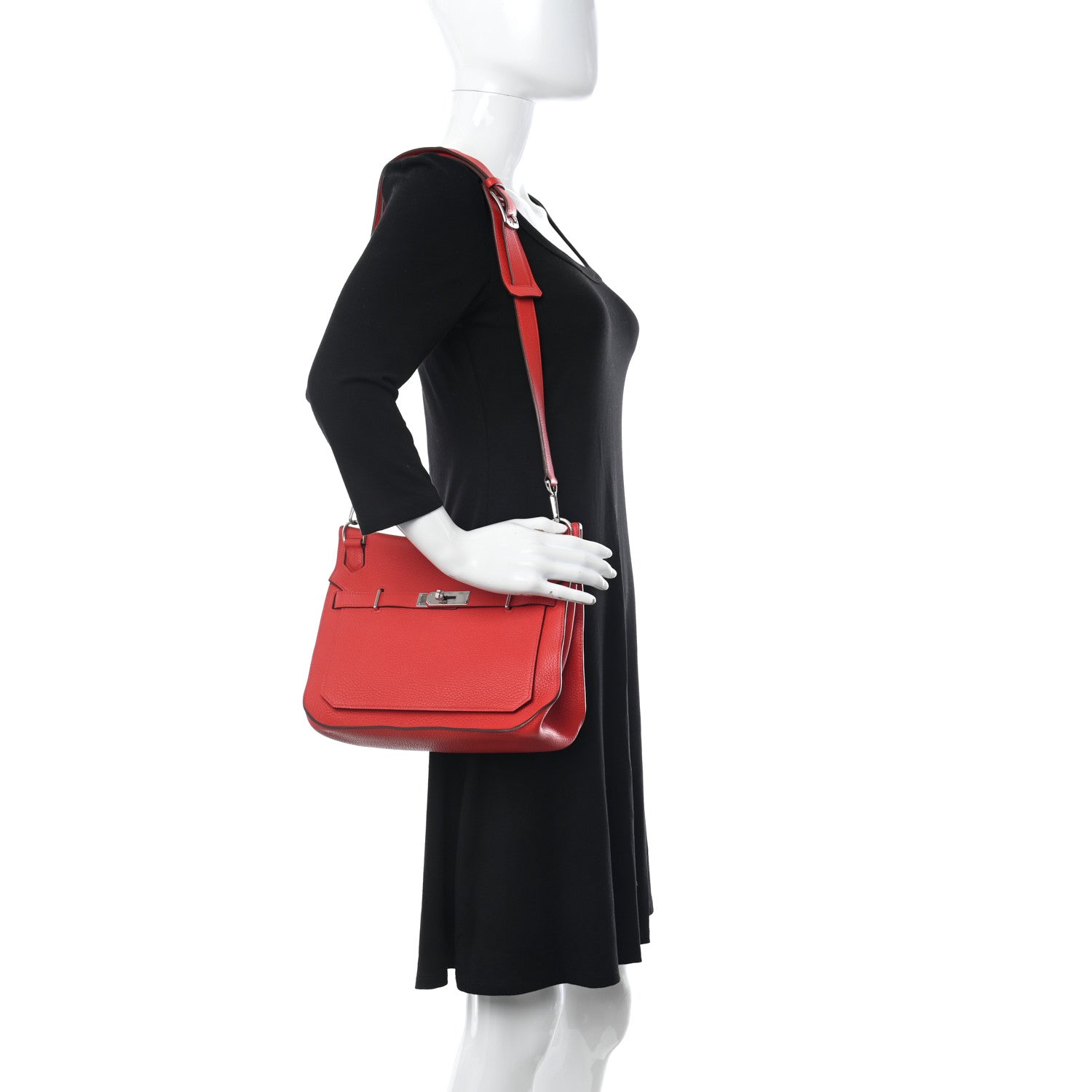 Hermes Taurillon Clemence Jypsiere 28 Rouge Tomate 2 of 13