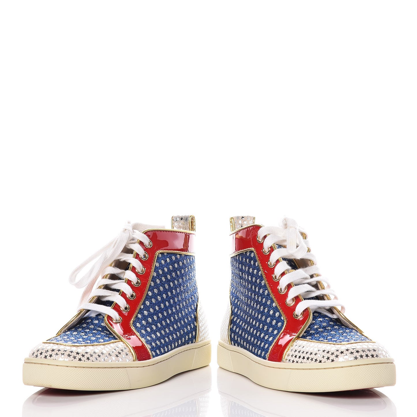 Metallic Lurex Suede Patent Womens Superball Star Flat Sneakers 36 Multicolor