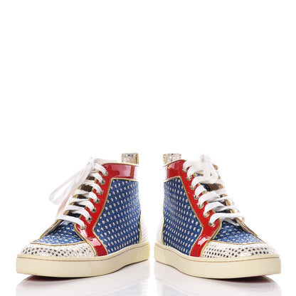 Christian Louboutin Metallic Lurex Suede Patent Womens Superball Star Flat Sneakers 36 Multicolor 6 of 12