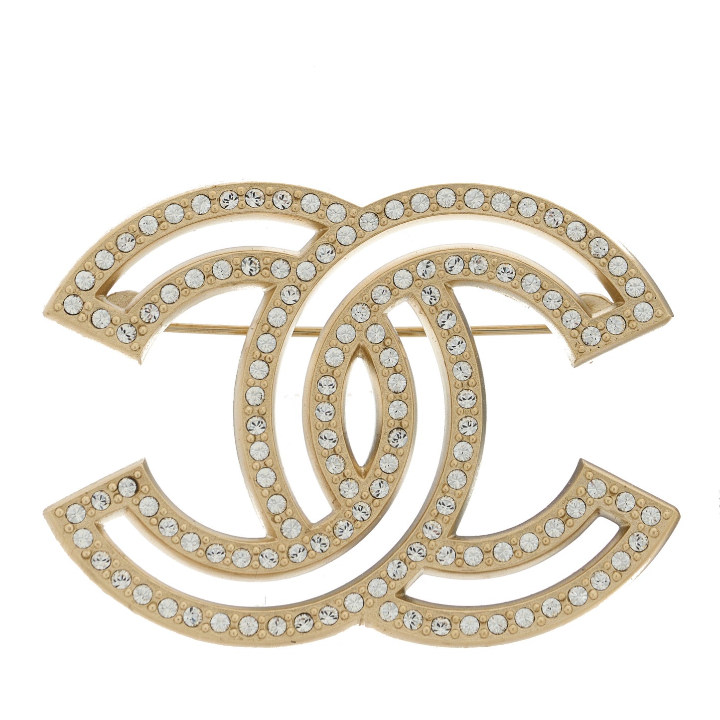 Crystal CC Brooch Light Gold