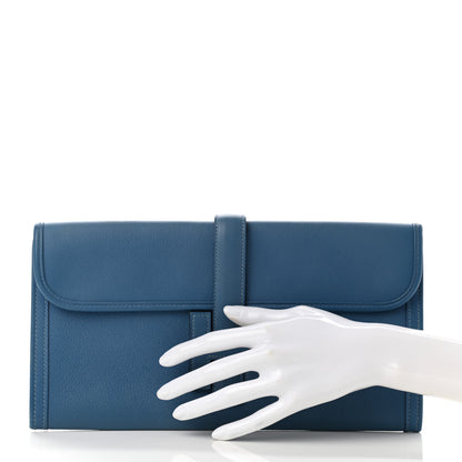 Hermes Evercolor Jige Elan 29 Clutch Blue Jean 2 of 8