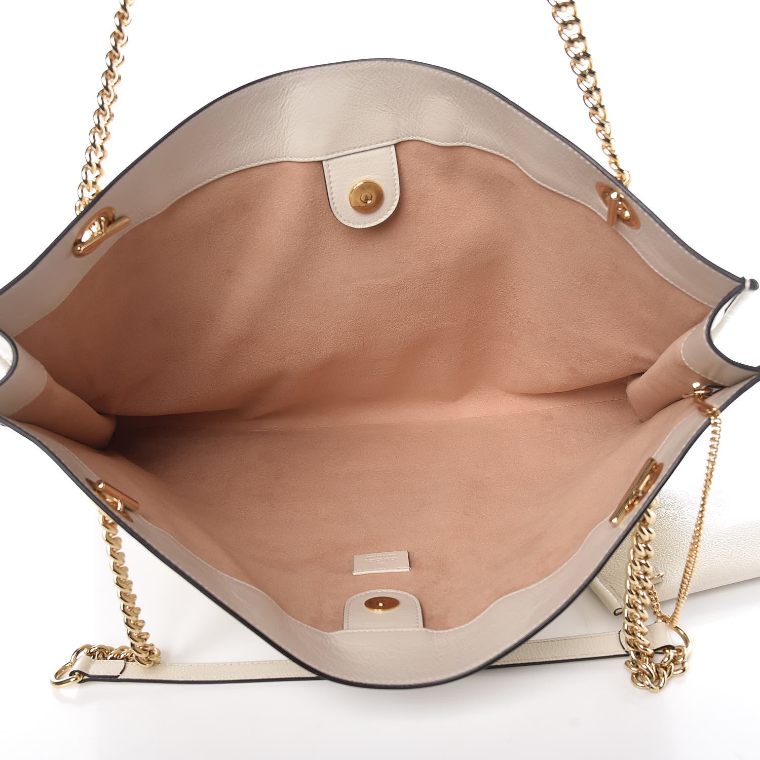 Gucci Suede Calfskin Large Rajah Chain Tote White 6 of 11