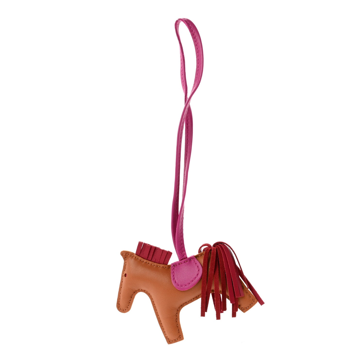 Hermes Milo Lambskin Grigri Rodeo Horse Bag Charm PM Gold Rubis Rose Poupre 1 of 4