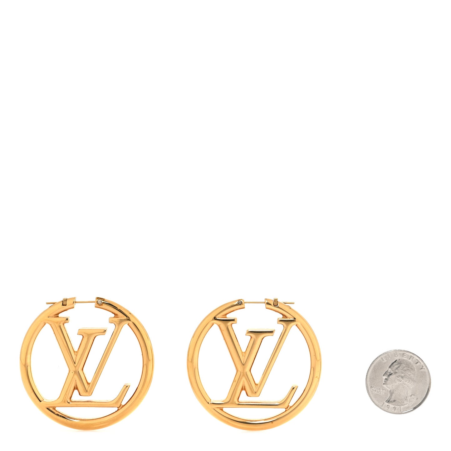 Metal Louise Hoop Earrings Gold