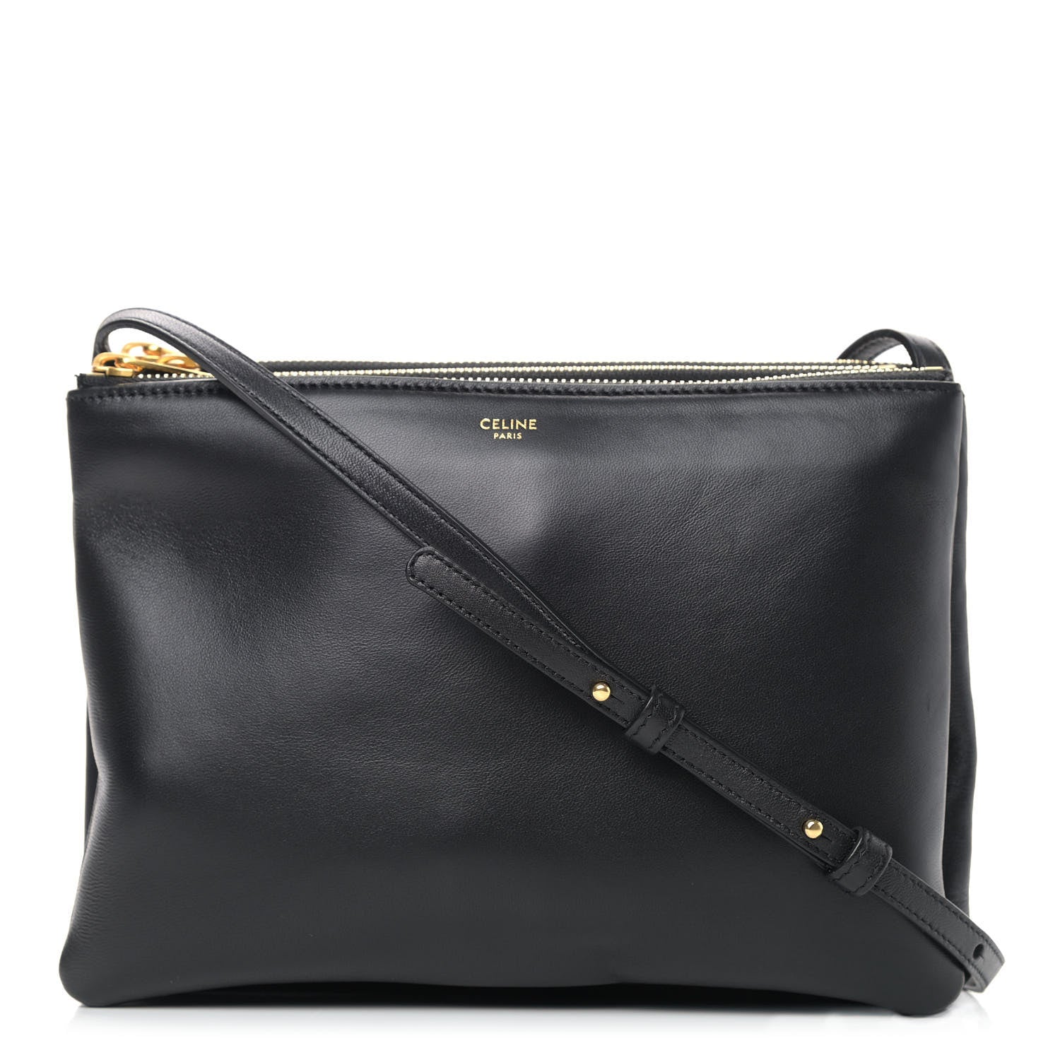 Celine Lambskin Large Trio Crossbody Bag Black 1 of 11