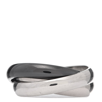 Cartier 18K White Gold Palladium Black Ceramic Trinity Ring 50 5.25 3 of 5