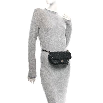 Chanel Calfskin Quilted CC Uniform Flap Belt Bag Black 2 of 14