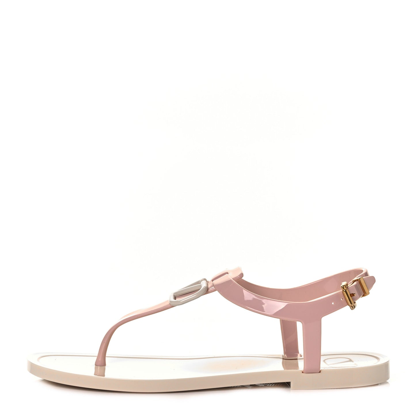 PVC Vlogo Flat Thong Sandals 35 Rose Quartz Light Ivory