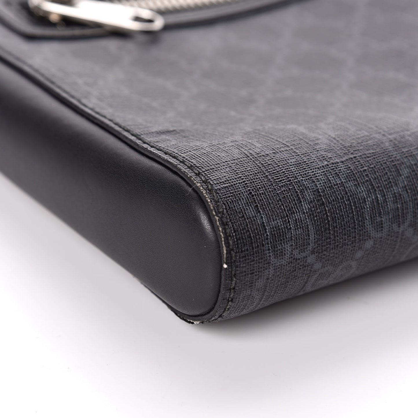 GG Supreme Monogram Web Small Flat Messenger Bag Black Grey