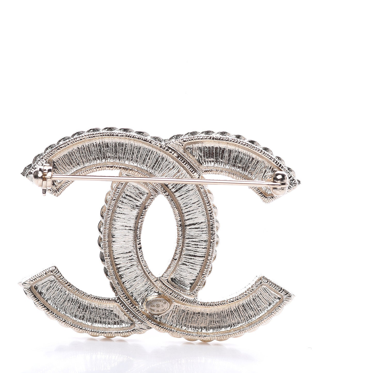 Pearl Crystal April In Paris CC Brooch Gold
