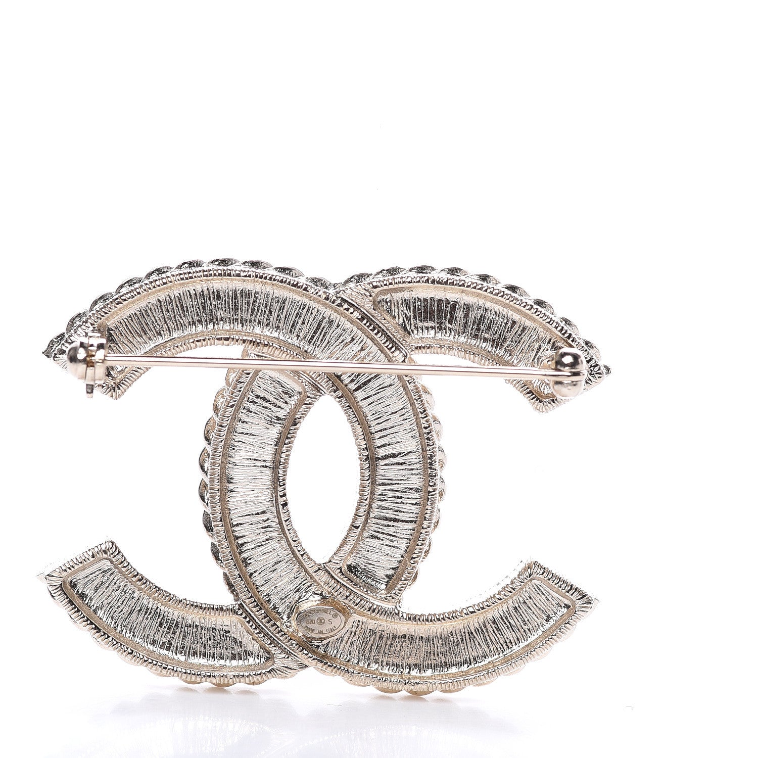 Chanel Pearl Crystal April In Paris CC Brooch Gold 3 of 5
