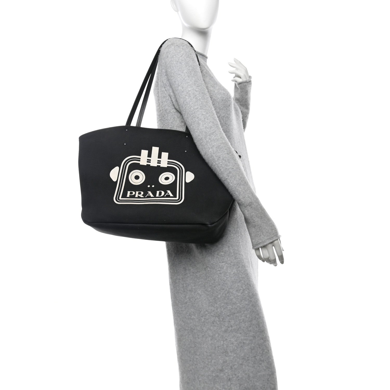 Prada Canapa Robot Tote Black 2 of 10