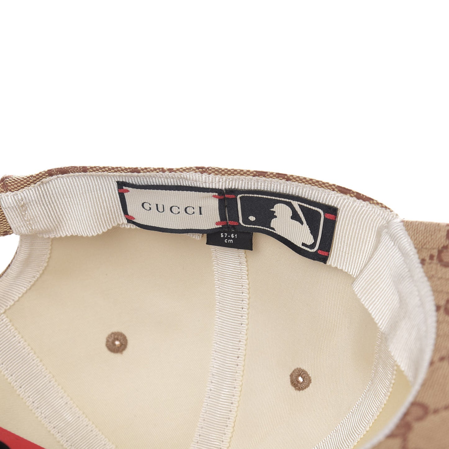 X MLB Monogram NY Yankees Baseball Hat 57-61 Beige Ruggine