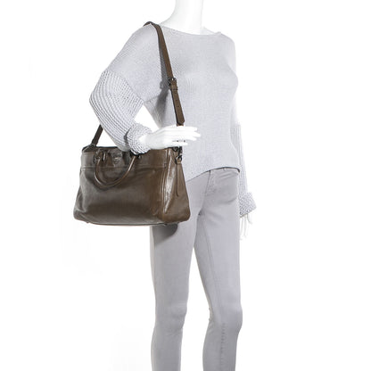 Prada Glace Calf Extra Wide Tote Militare 2 of 10