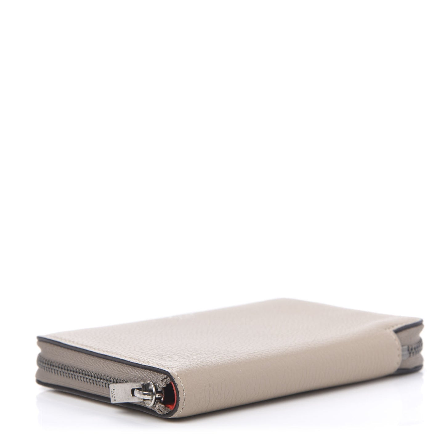Drummed Calfskin Medium Zip Around Multifunction Wallet Dune