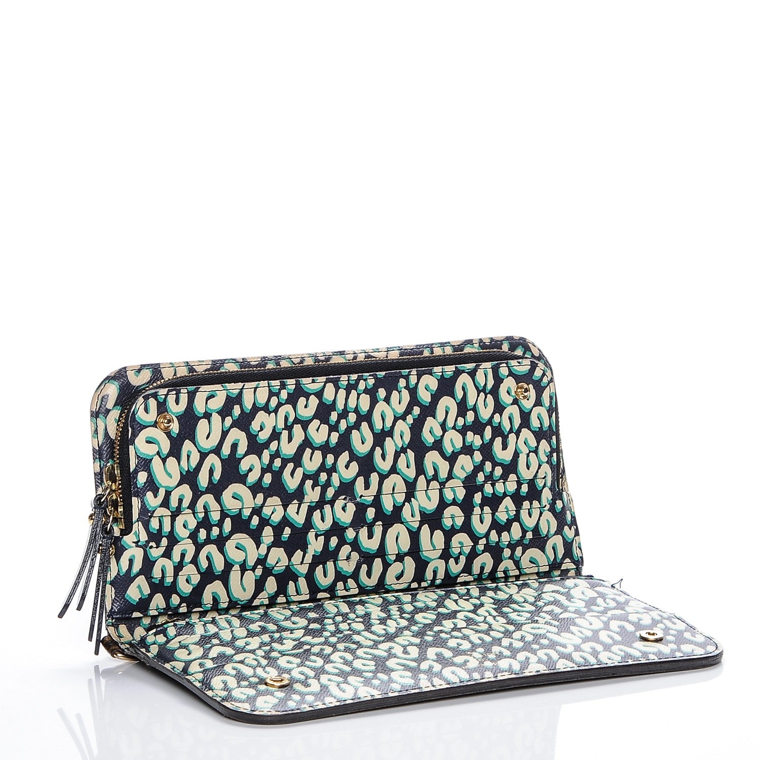 Louis Vuitton Monogram Leopard Insolite Wallet Blue Infini 5 of 8