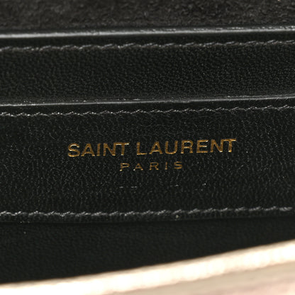 Saint Laurent Metallic Calfskin Small Classic Monogram Kate Satchel Platine 6 of 15